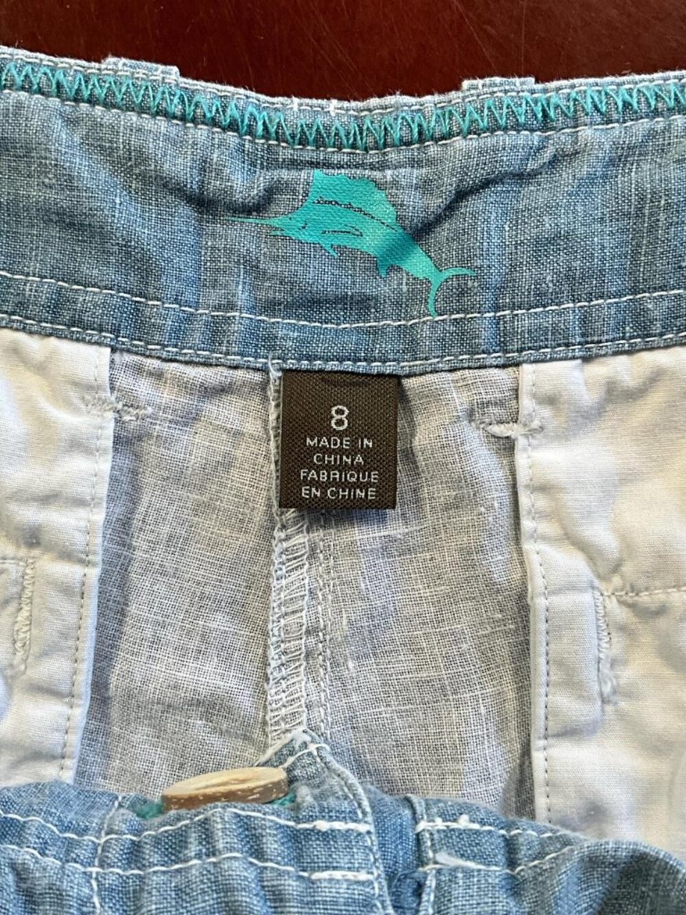 Tommy Bahama Light Blue Chambray Bermuda Shorts - Picture 2 of 8